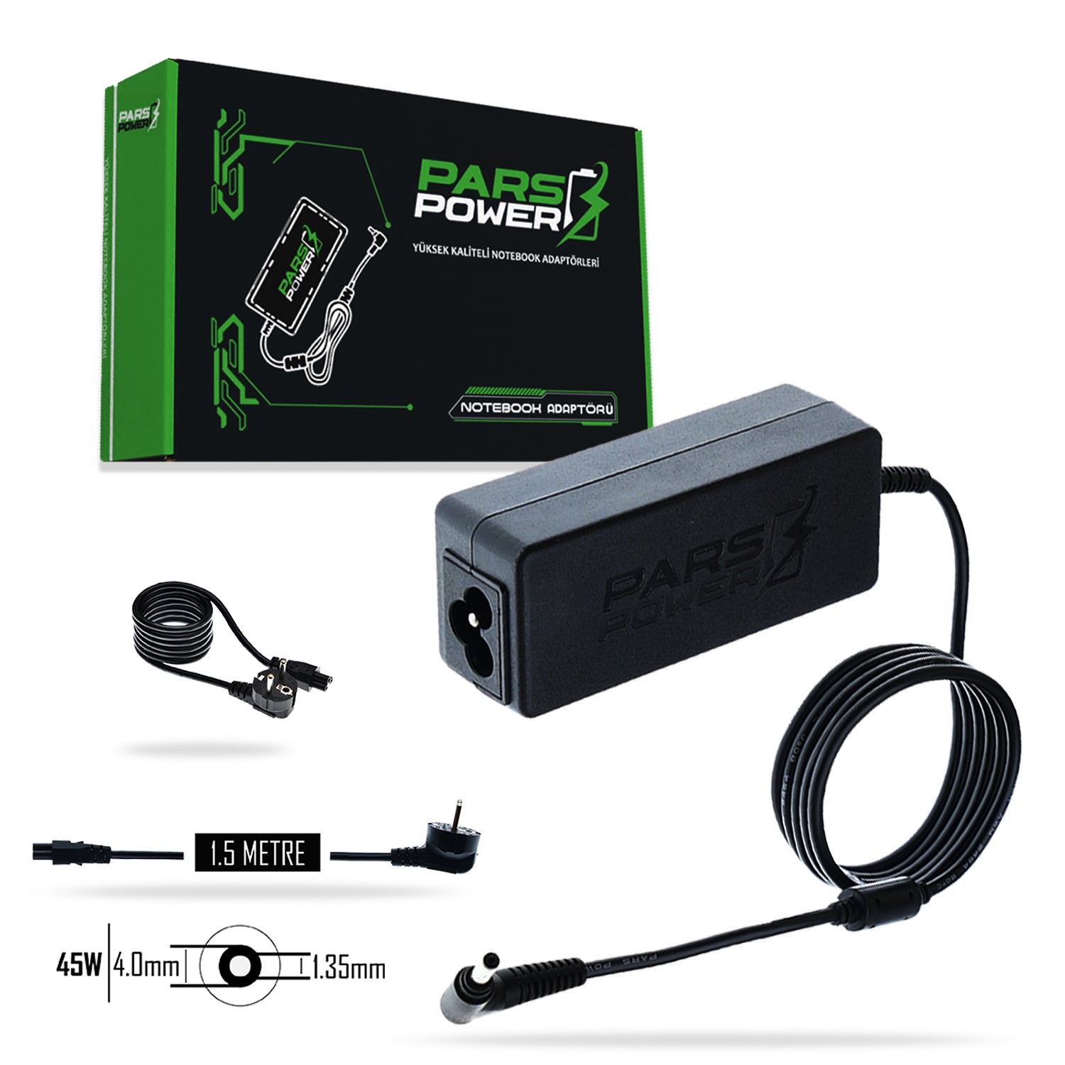 PRS-012 PARS POWER 45W 19V 2.37A (4.0*1.35MM) NOTEBOOK ADAPTÖR