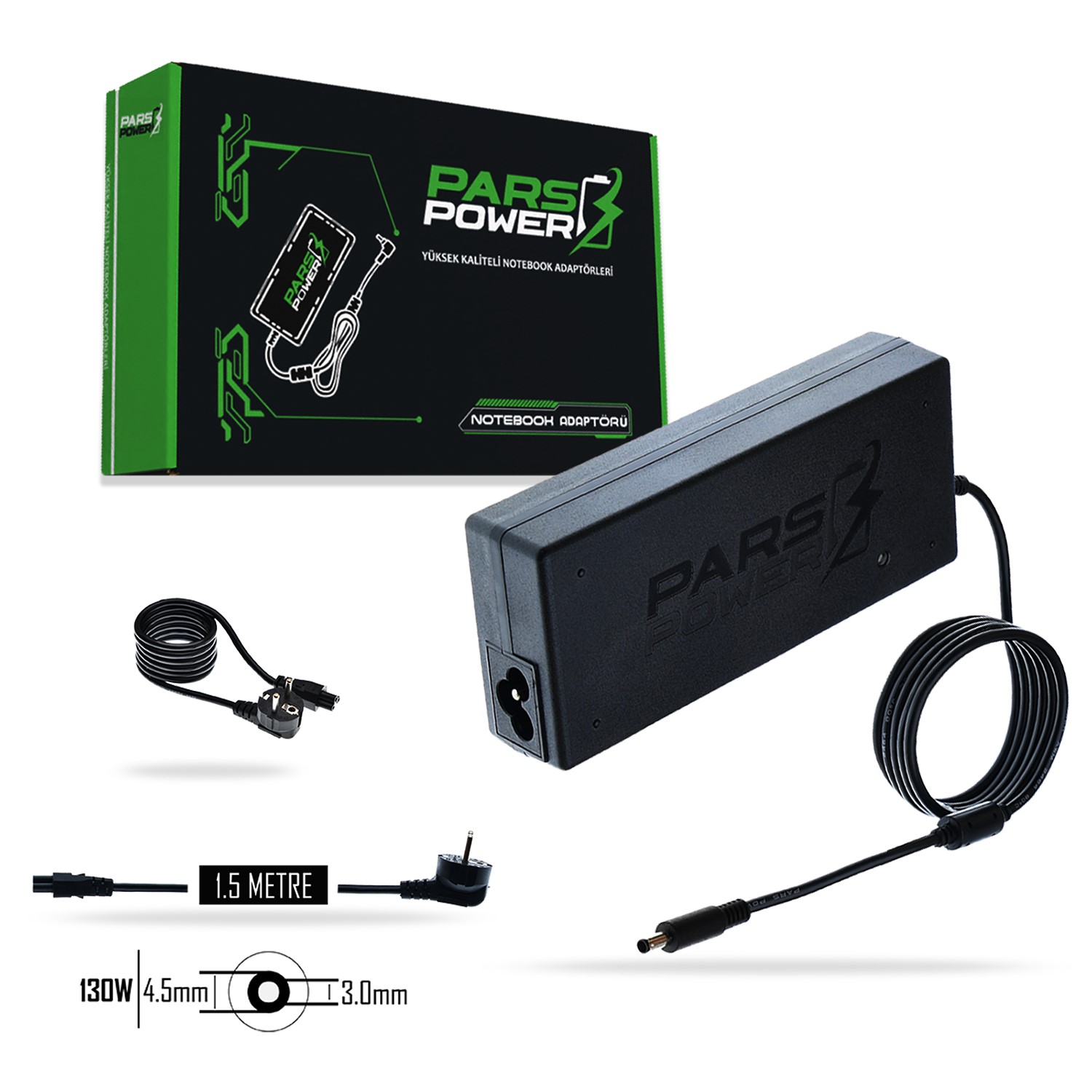 PRS-014 PARS POWER 130W 19.5V 6.7A (4.5*3.0MM) NOTEBOOK ADAPTÖR