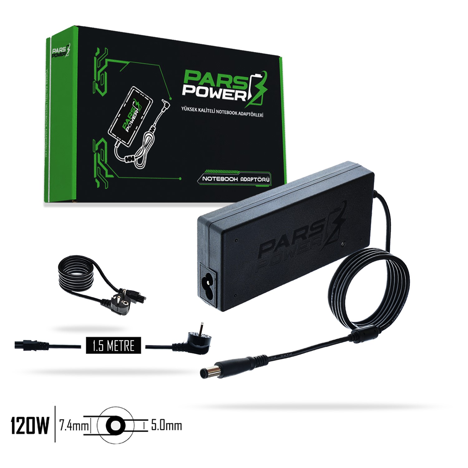 PRS-023 PARS POWER 120W 18.5V 6.5A (7.4*5.0MM) NOTEBOOK ADAPTÖR