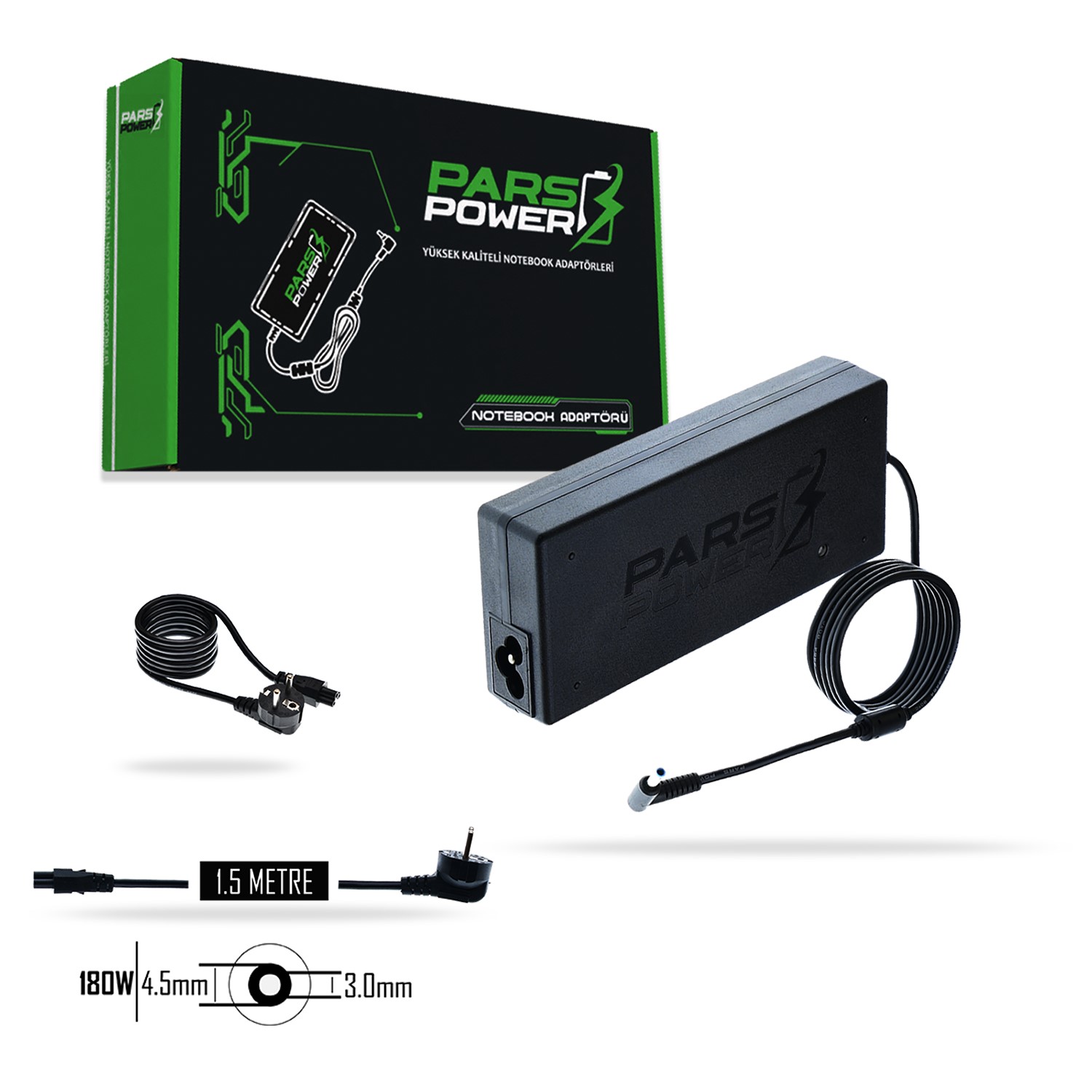 PRS-035 PARS POWER 180W 19.5V 9.23A (4.5*3.0MM) NOTEBOOK ADAPTÖR