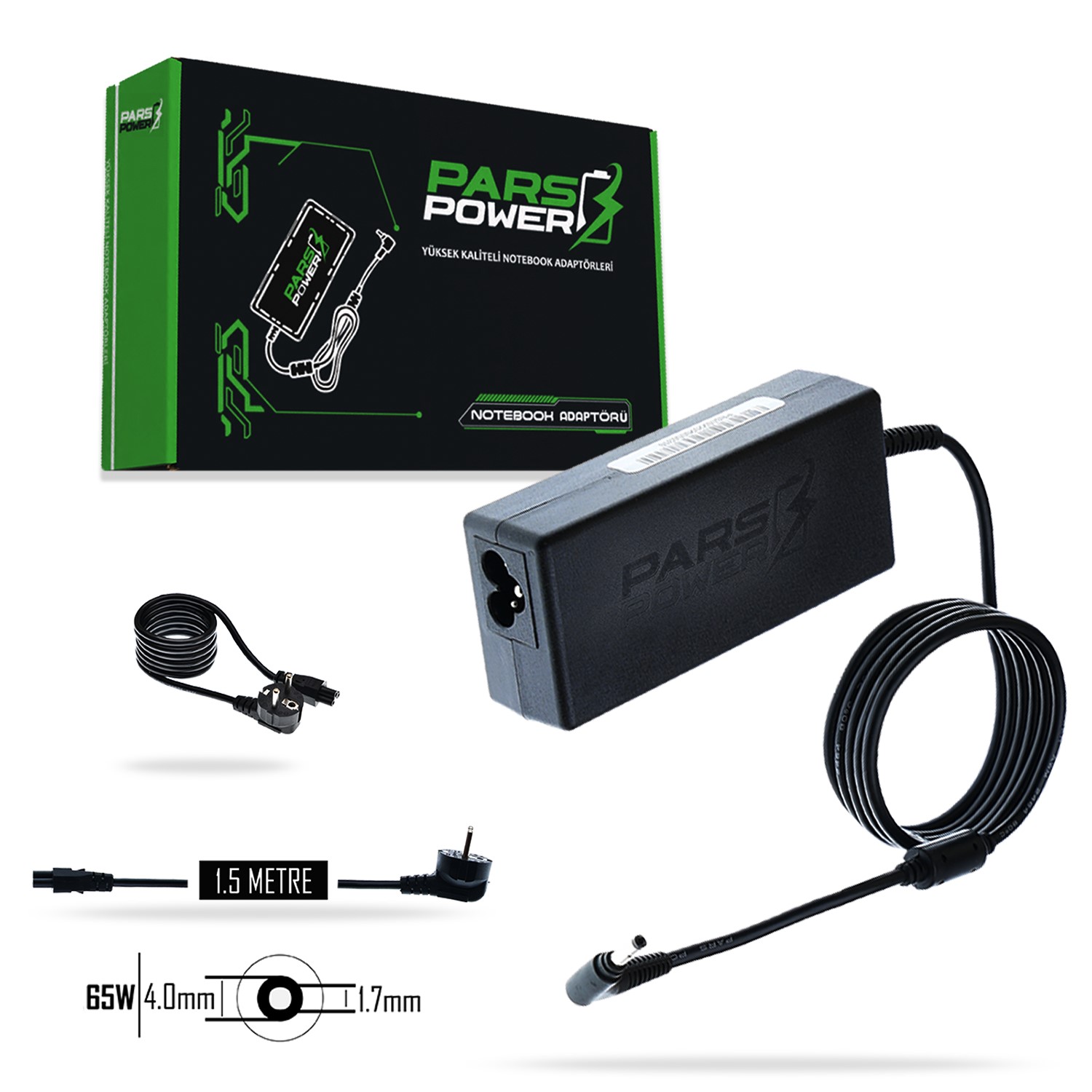 PRS-045  PARS POWER 65W 20V 3.25A (4.0*1.7MM) NOTEBOOK ADAPTÖR