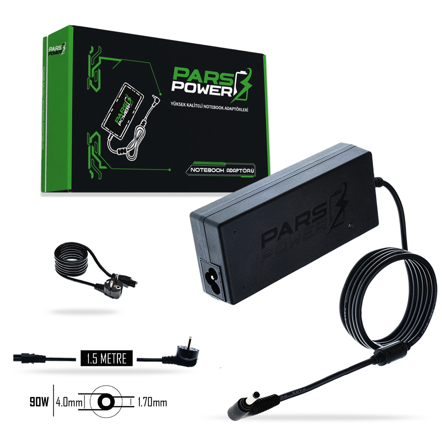 PRS-058  PARS POWER 90W 19V 4.74A (4.00*1.70MM) NOTEBOOK ADAPTÖR