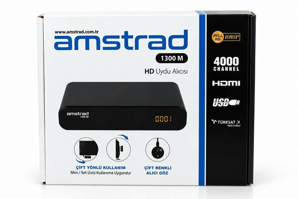 AMSTRAD 1300M MİNİ KASALI HD UYDU ALICISI
