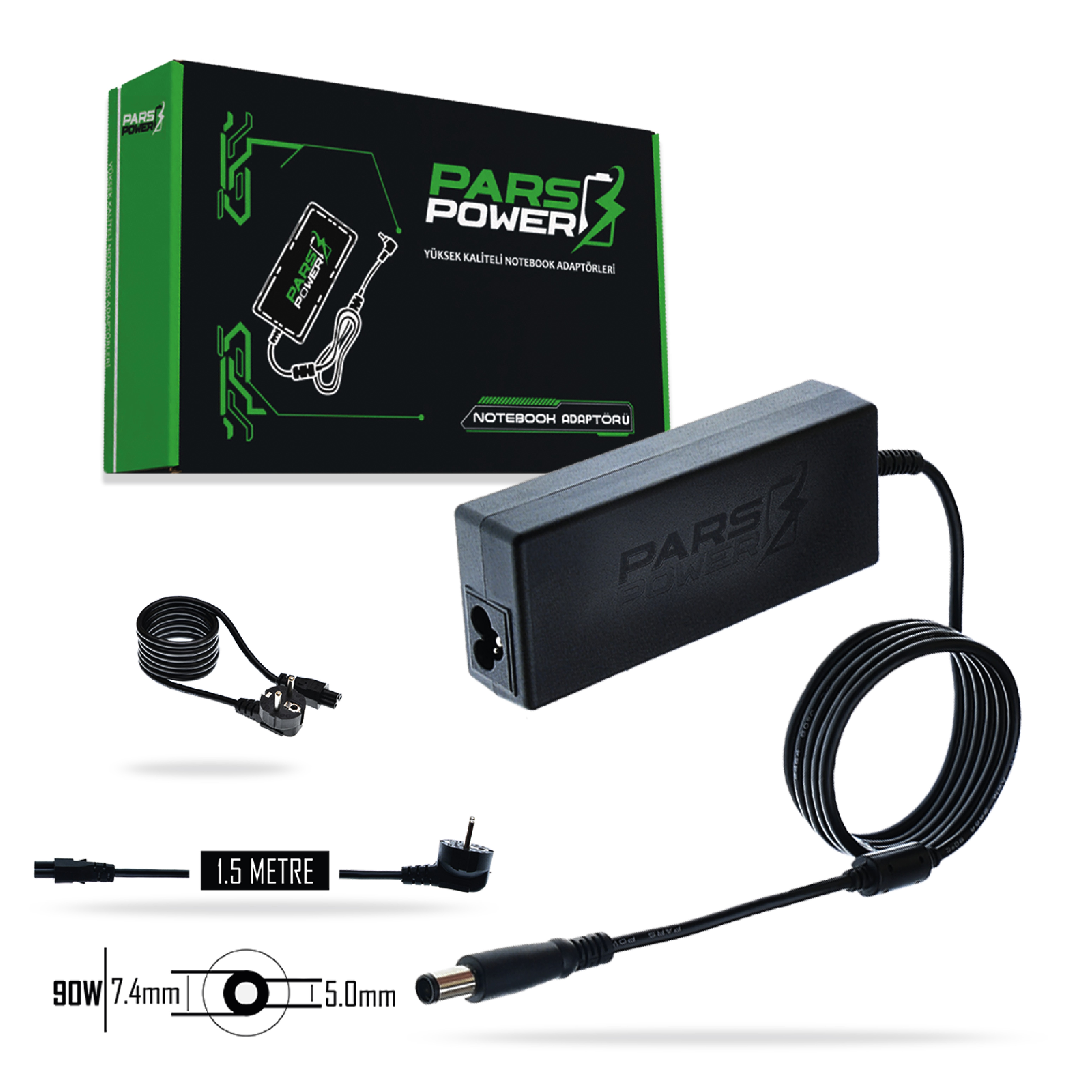 PRS-022 PARS POWER 90W 19V 4.74A (7.4*5.0mm) NOTEBOOK ADAPTÖR