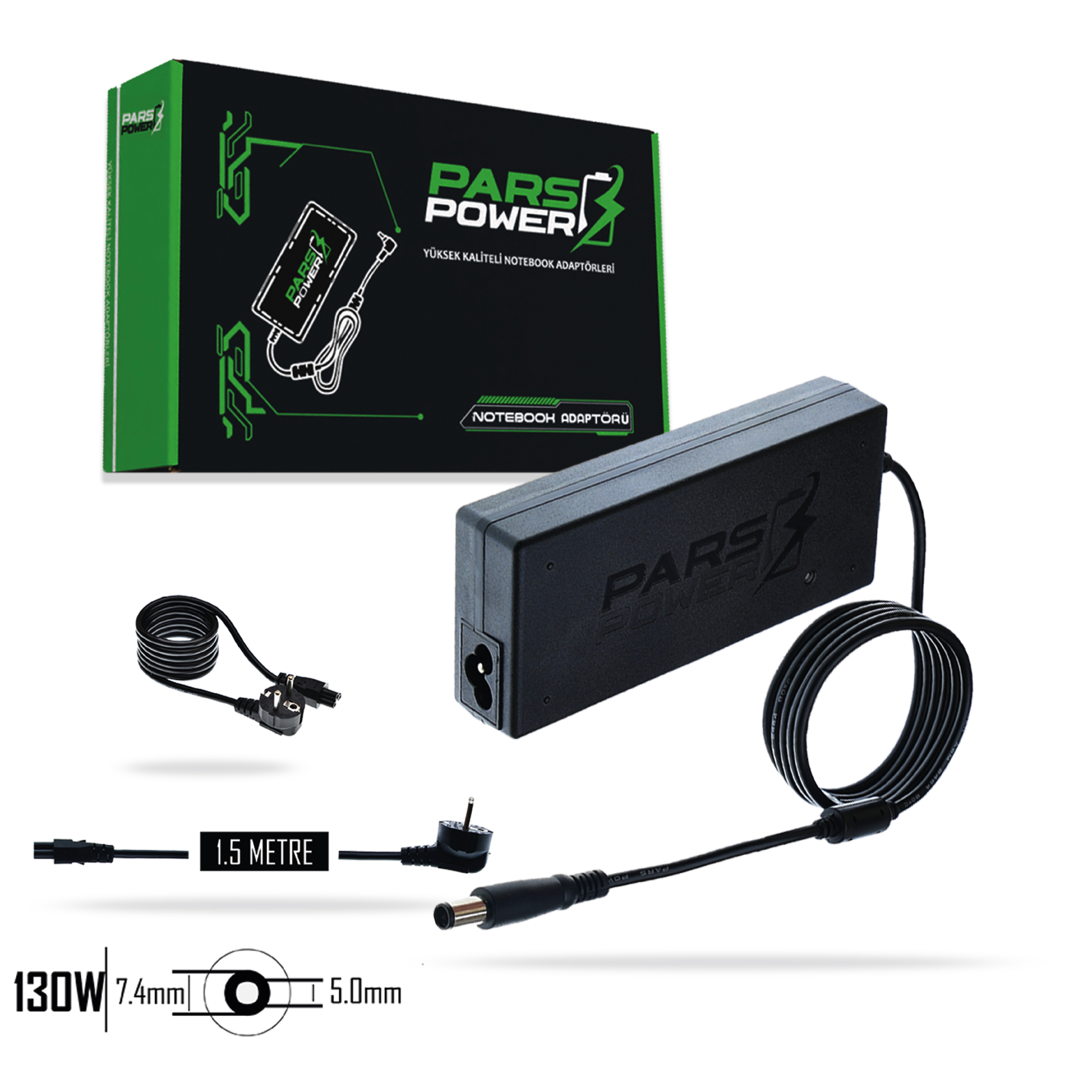 PRS-020 PARS POWER 130W 19.5V 6.7A (7.4*5.0mm) NOTEBOOK ADAPTÖR