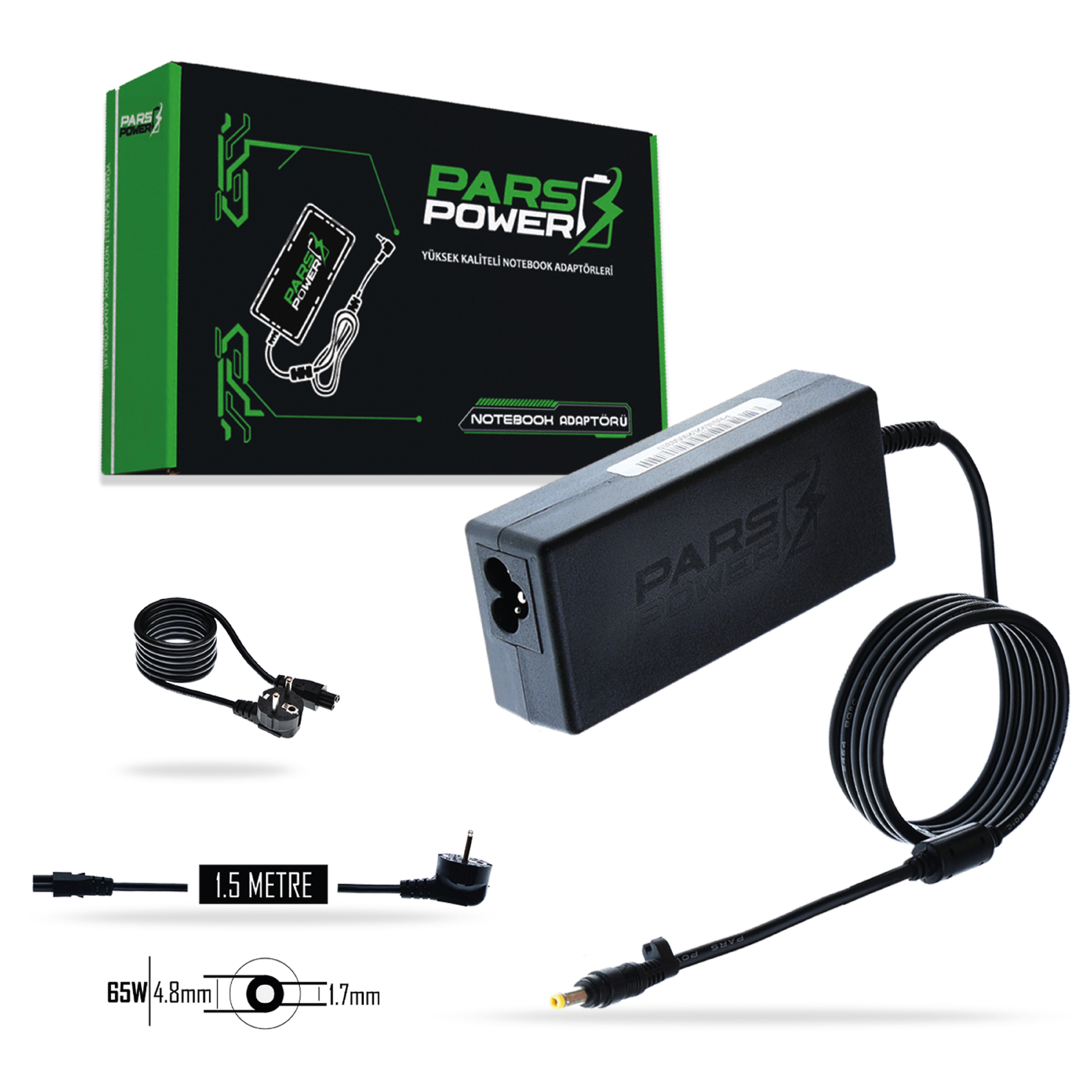PRS-027 PARS POWER 65W 18.5V 3.5A (4.8*1.7mm) NOTEBOOK ADAPTÖR