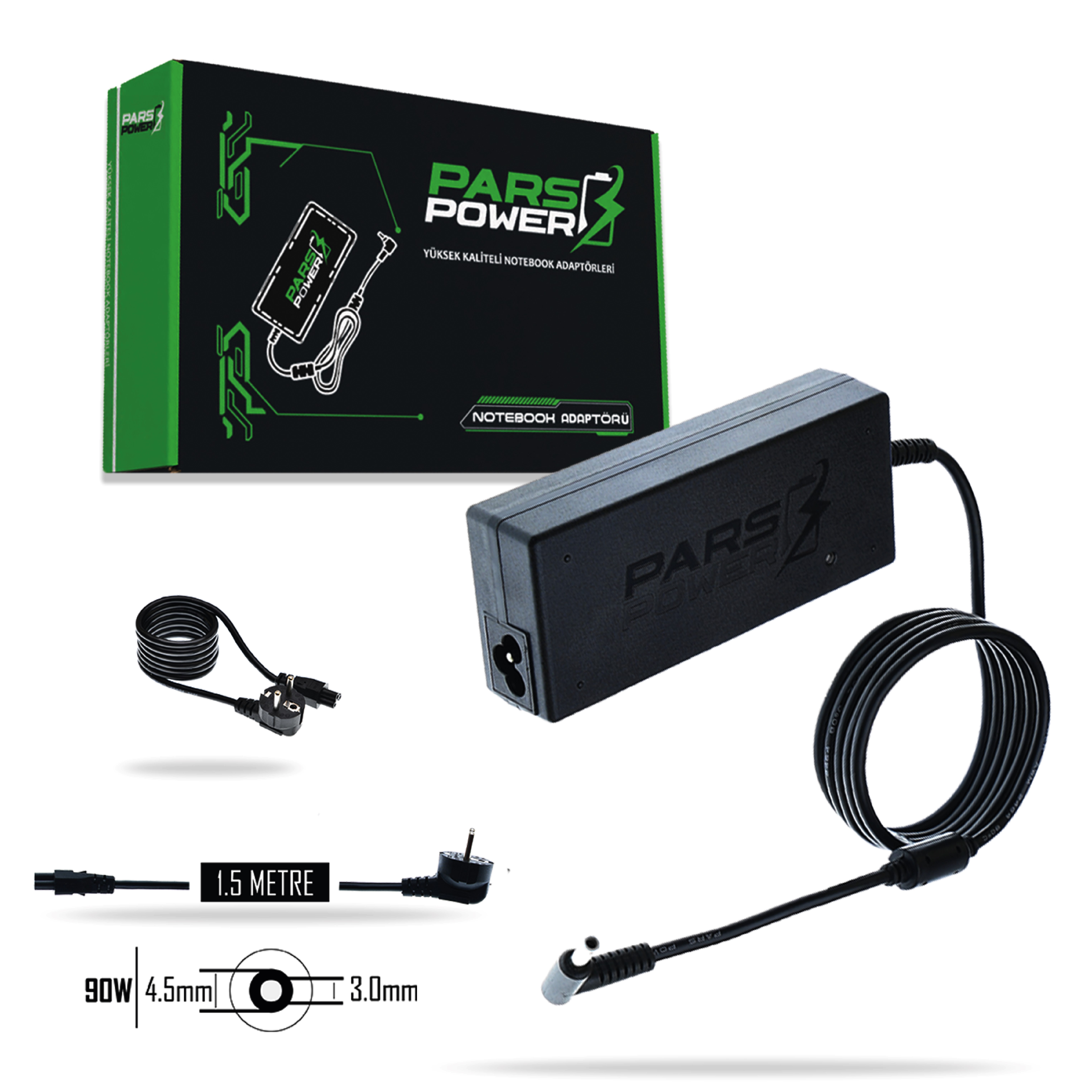 PRS-093 PARS POWER 90W 19V 4.74A (4.5*3.0mm) NOTEBOOK ADAPTÖR