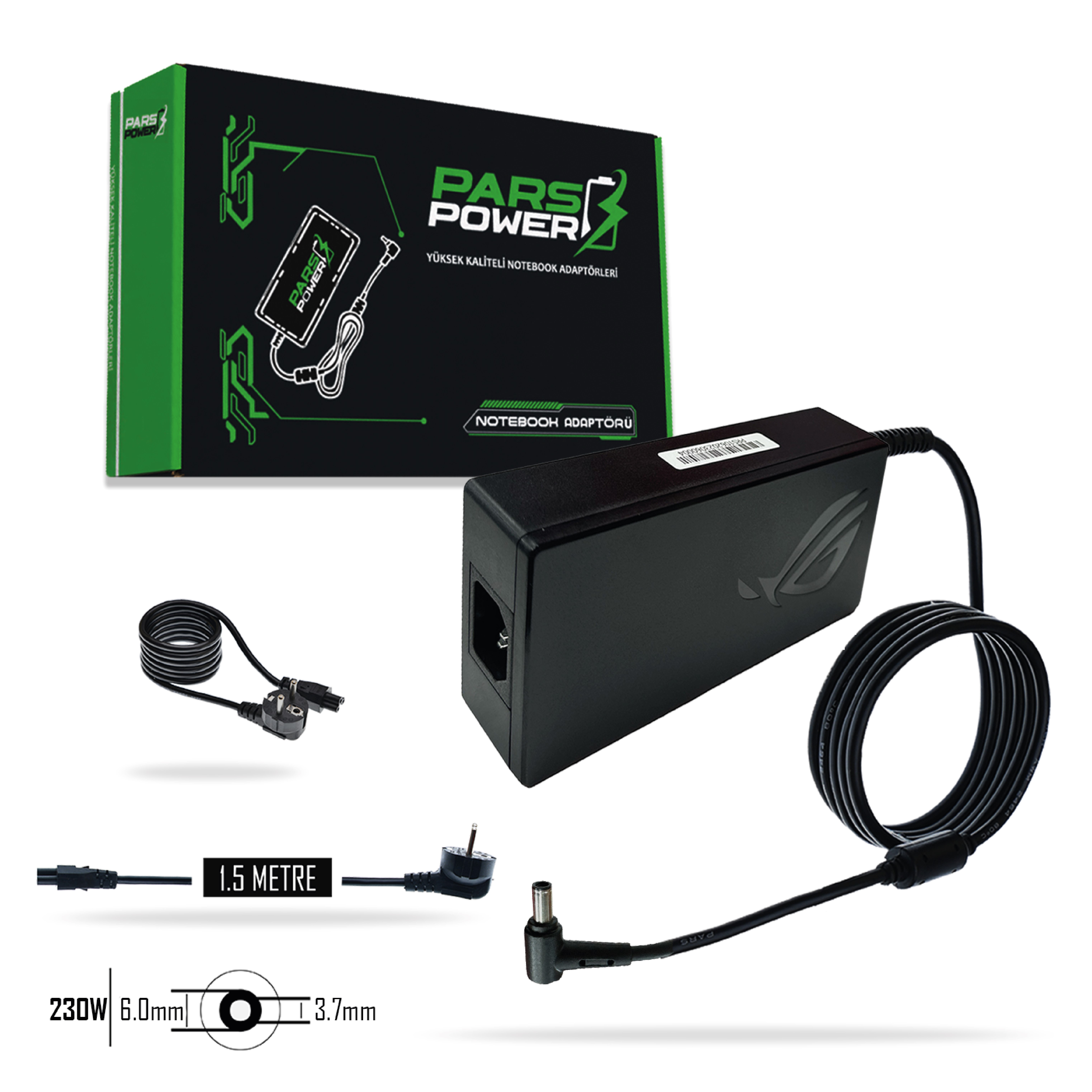 PRS-107 PARS POWER ASUS 230W 19.5V 11.8A (6.0*3.7mm) NOTEBOOK ADAPTÖR