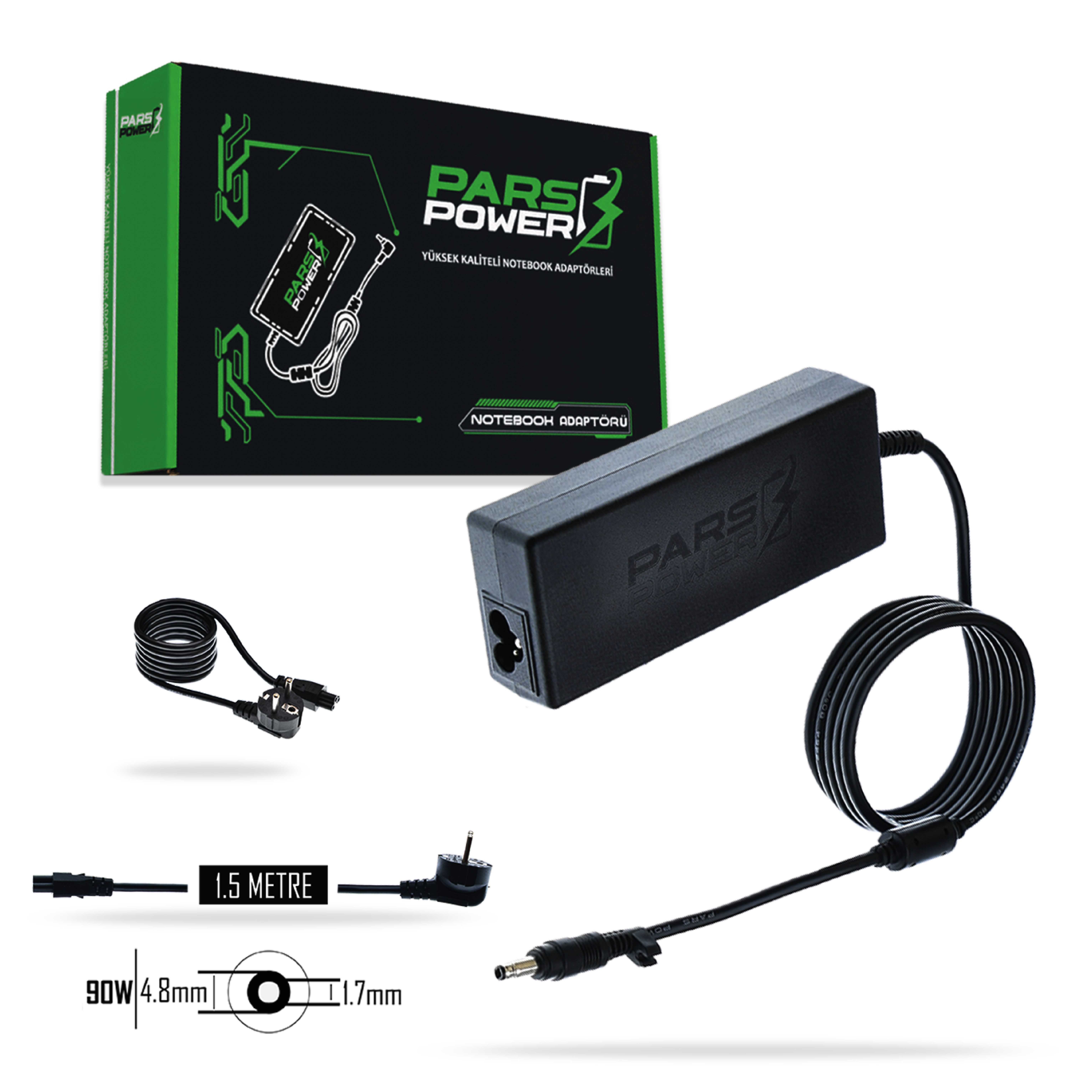 PRS-028 PARS POWER 90W 19V 4.74A (4.8*1.7mm) NOTEBOOK ADAPTÖR