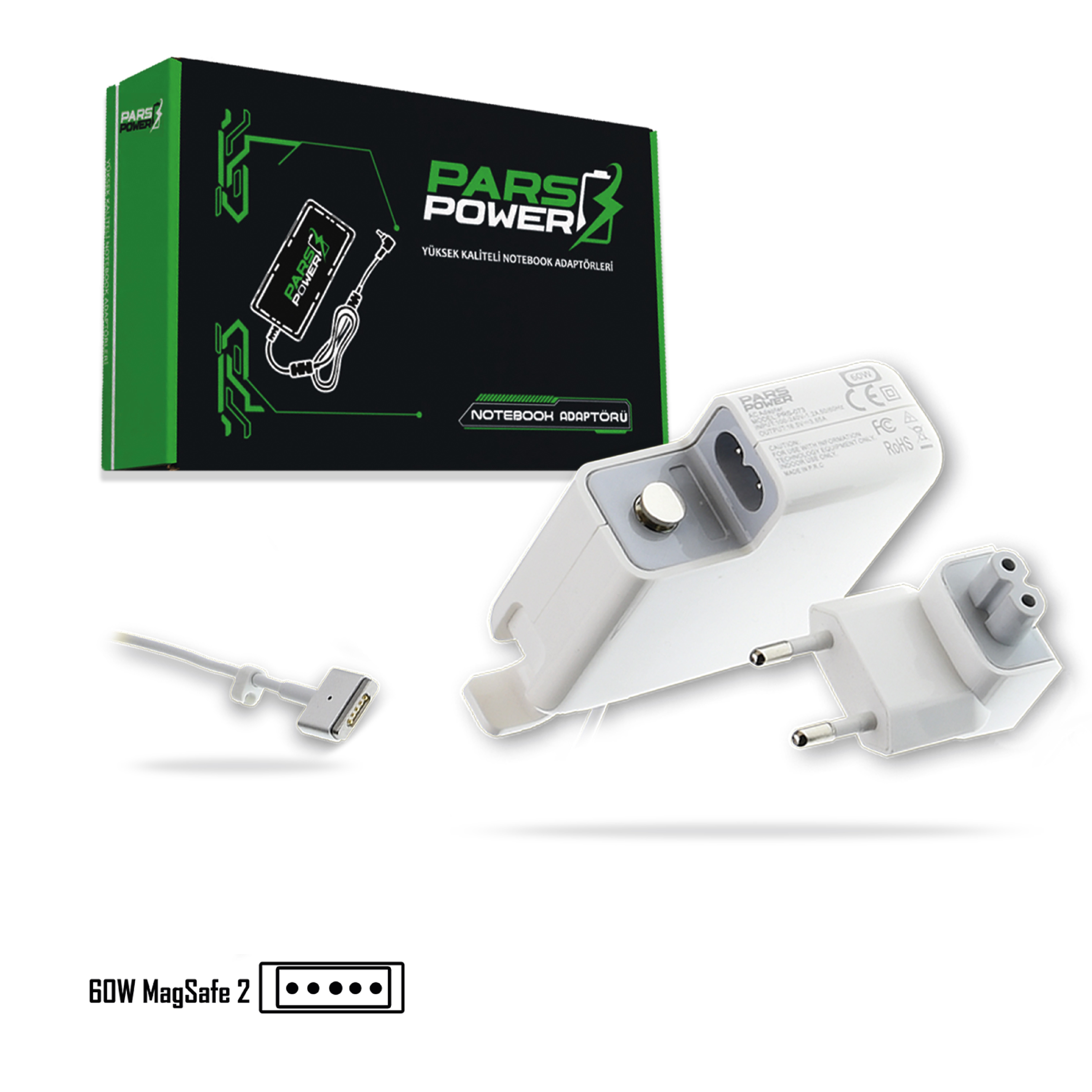 PRS-073 PARS POWER 60W 16.5V 3.65A MAGSAFE 2 NOTEBOOK ADAPTÖR