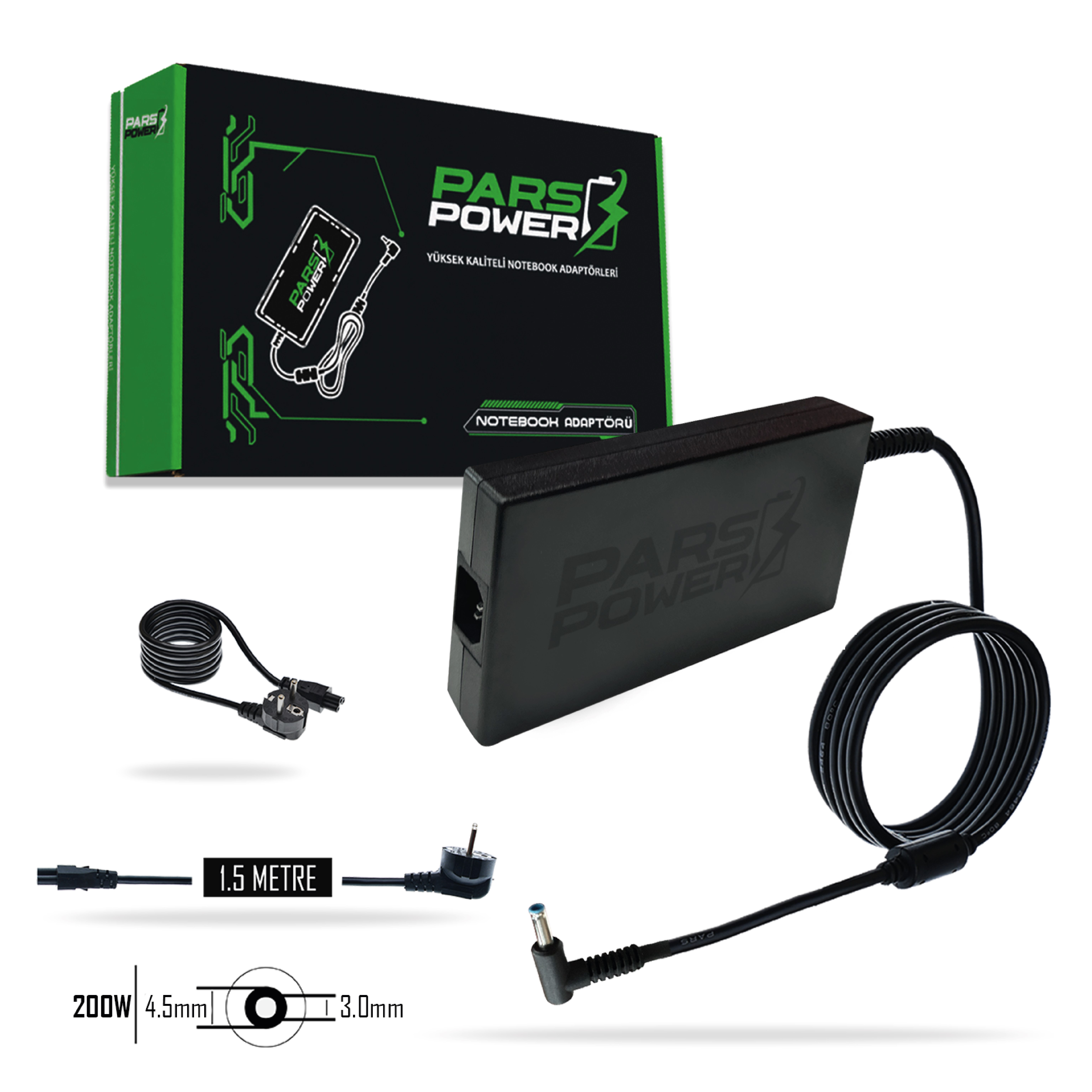 PRS-101 PARS POWER HP 200W 19.5V 10.3A (4.5*3.0mm) NOTEBOOK ADAPTÖR