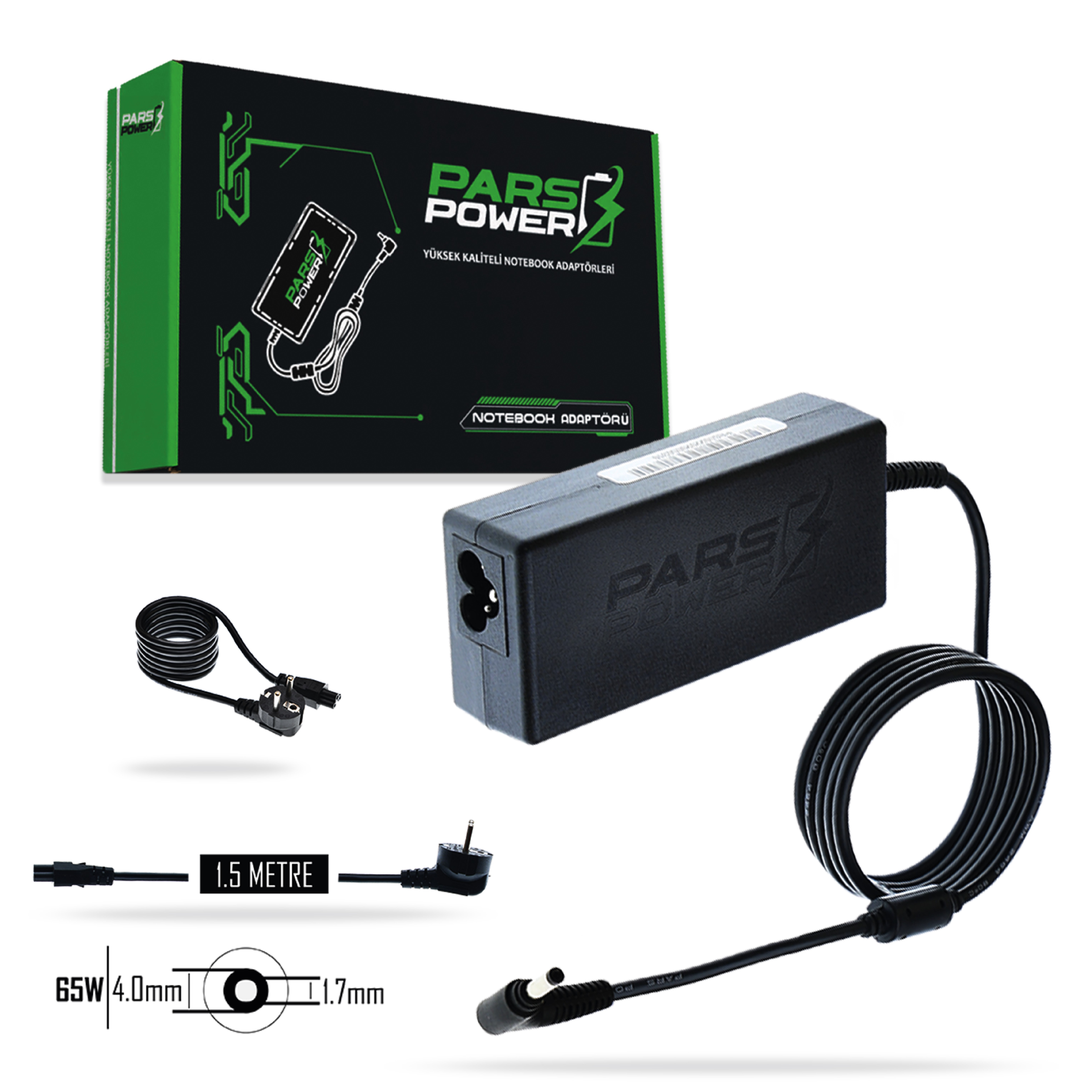 PRS-013 PARS POWER 65W 19V 3.42A (4.0*1.7mm) NOTEBOOK ADAPTÖR