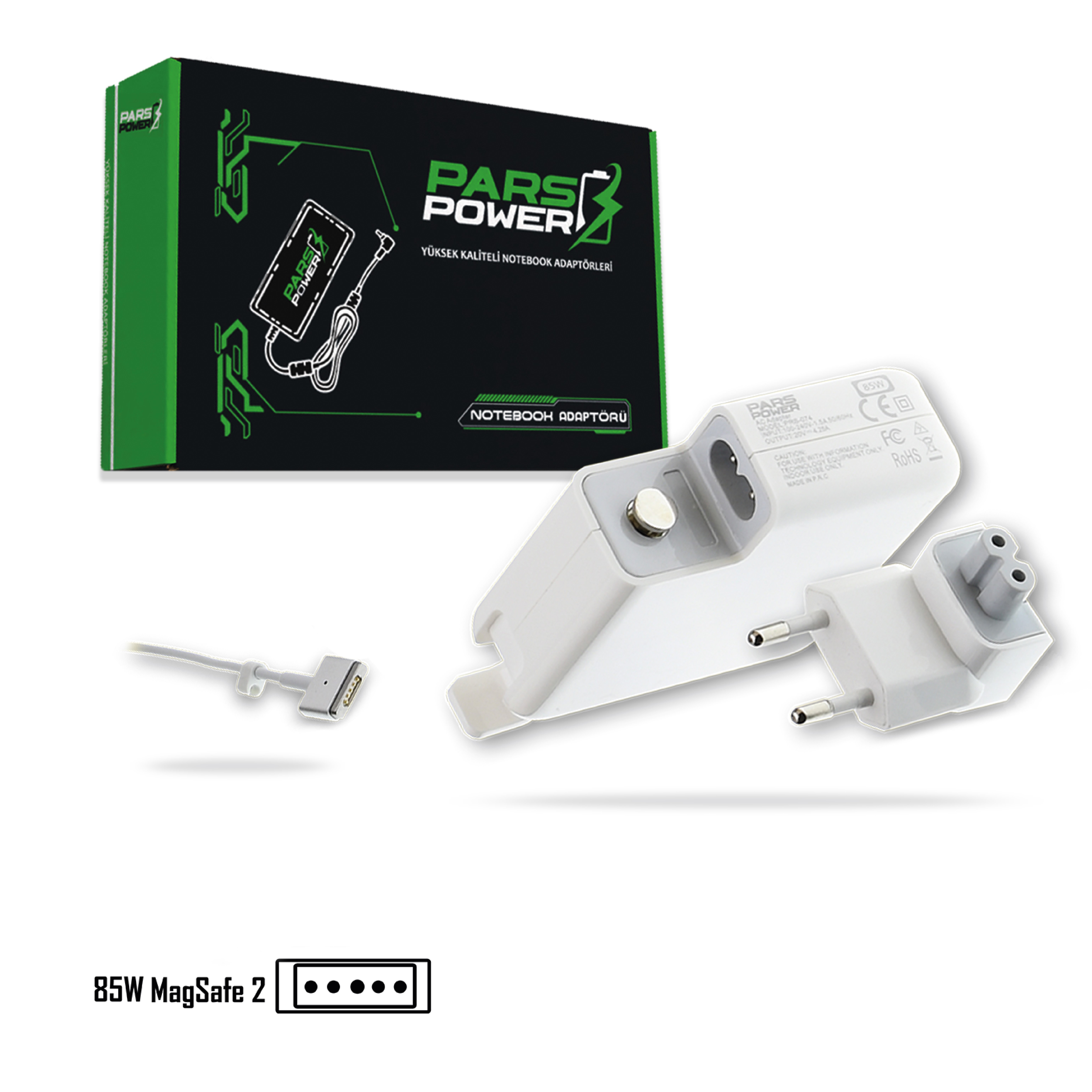 PRS-074 PARS POWER 85W 20V 4.25A MAGSAFE 2 NOTEBOOK ADAPTÖR