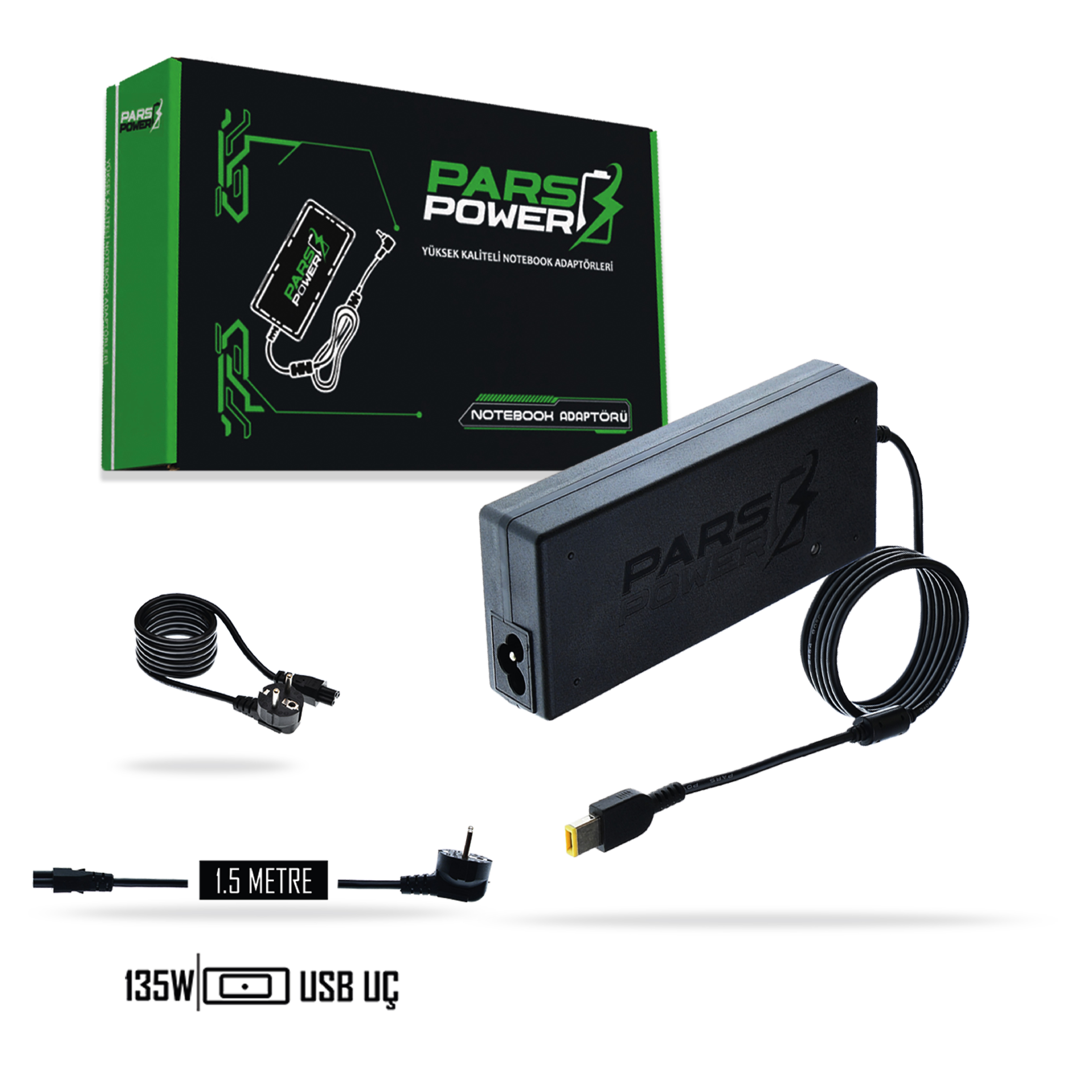 PRS-048 PARS POWER 135W 20V 6.75A (USB) NOTEBOOK ADAPTÖR