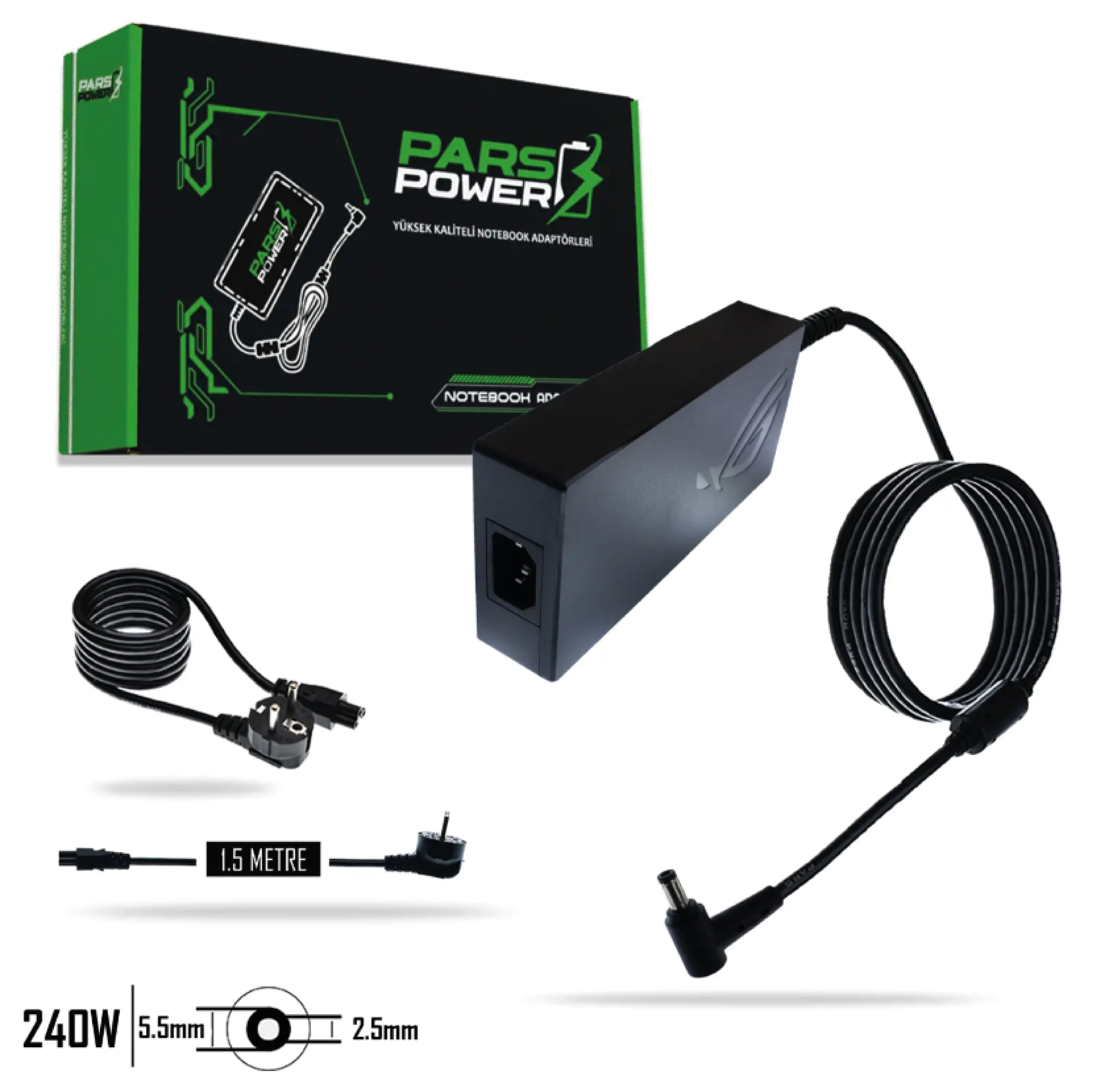 PRS-110 PARS POWER ASUS 240W 19.5V 12.3A (5.5*2.5mm) NOTEBOOK ADAPTÖR