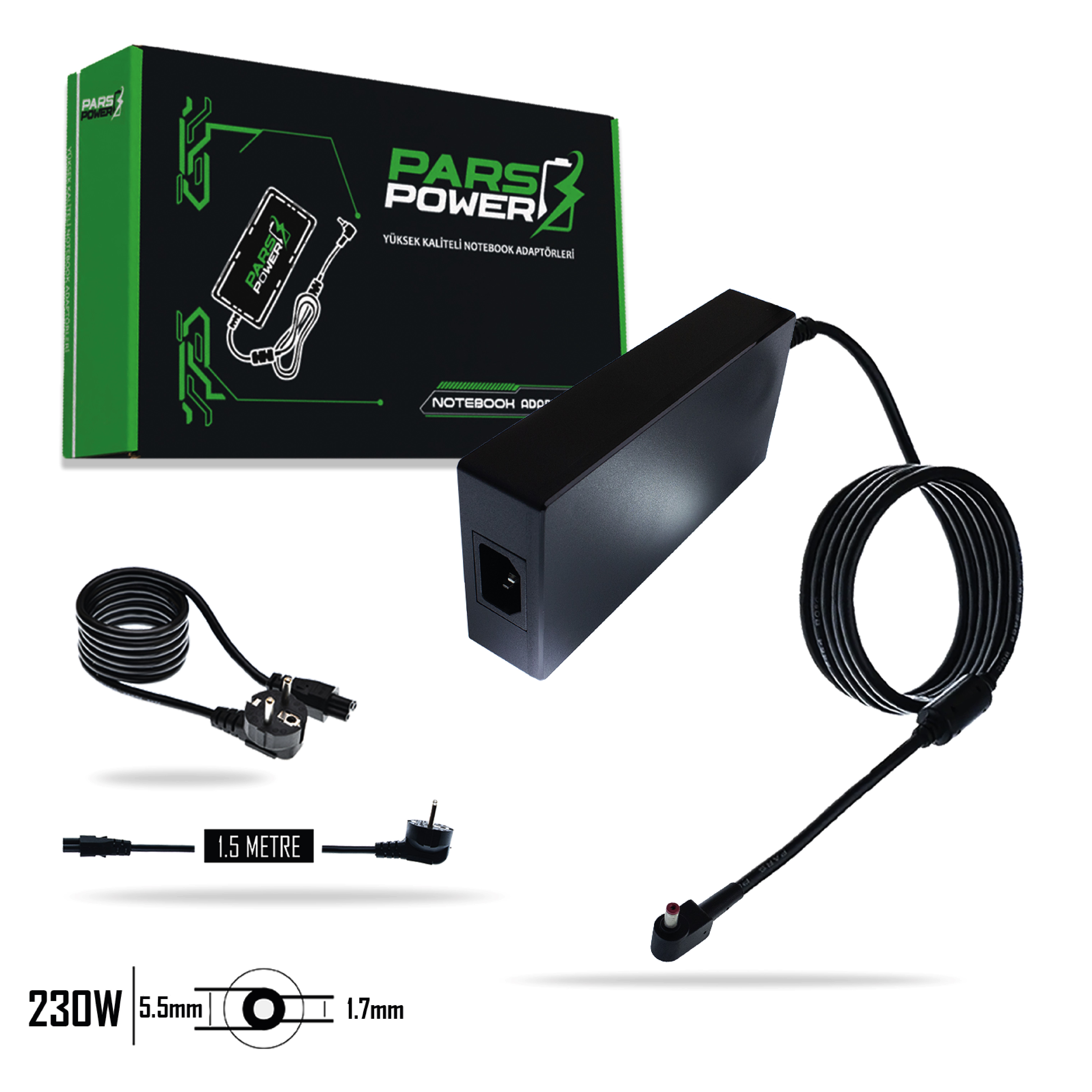 PRS-120 PARS POWER ACER 230W 19.5V 11.8A (5.5*1.7mm) NOTEBOOK ADAPTÖR