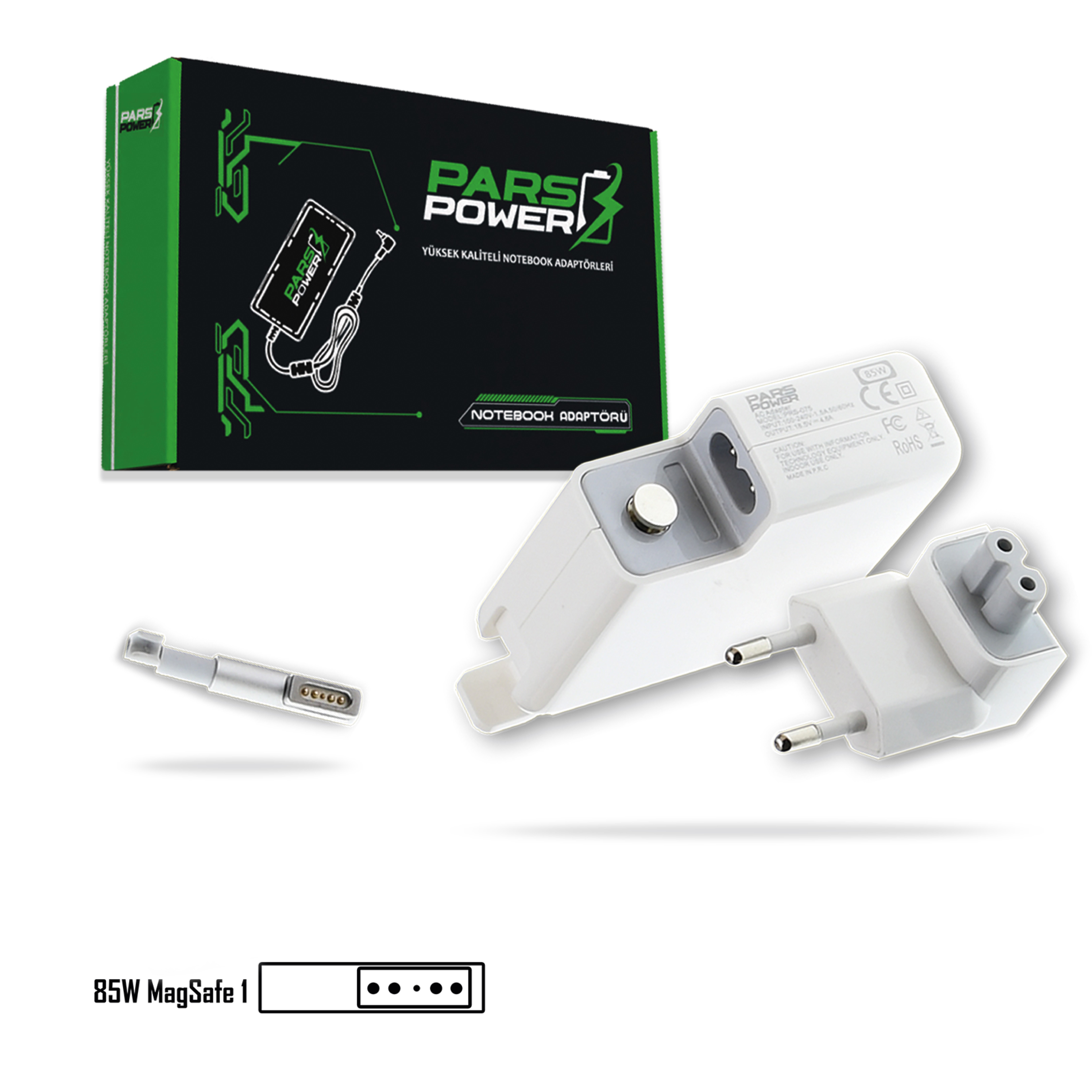 PRS-075 PARS POWER 85W 18.5V 4.6A MAGSAFE 1 NOTEBOOK ADAPTÖR