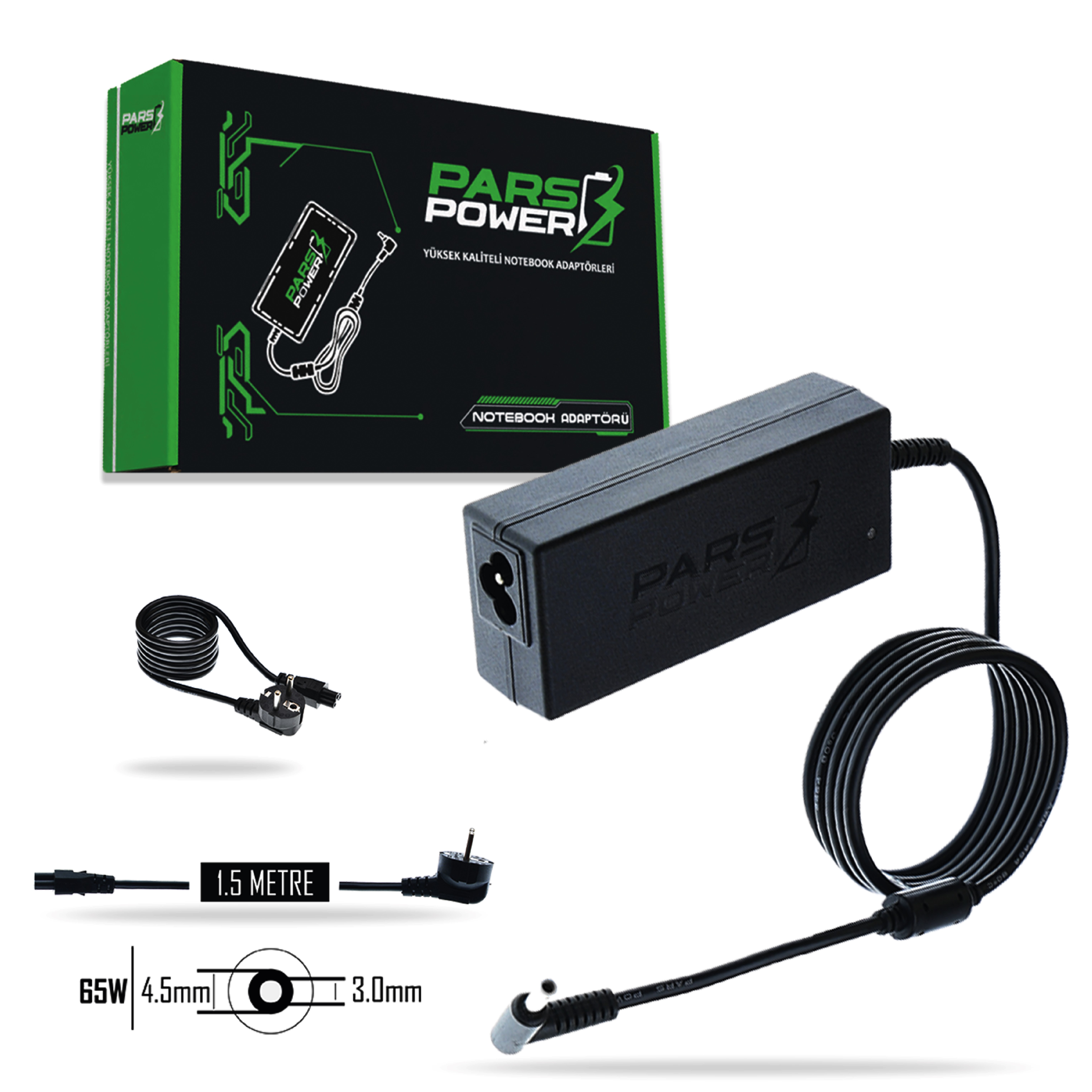PRS-092 PARS POWER 65W 19V 3.42A (4.5*3.0mm) NOTEBOOK ADAPTÖR