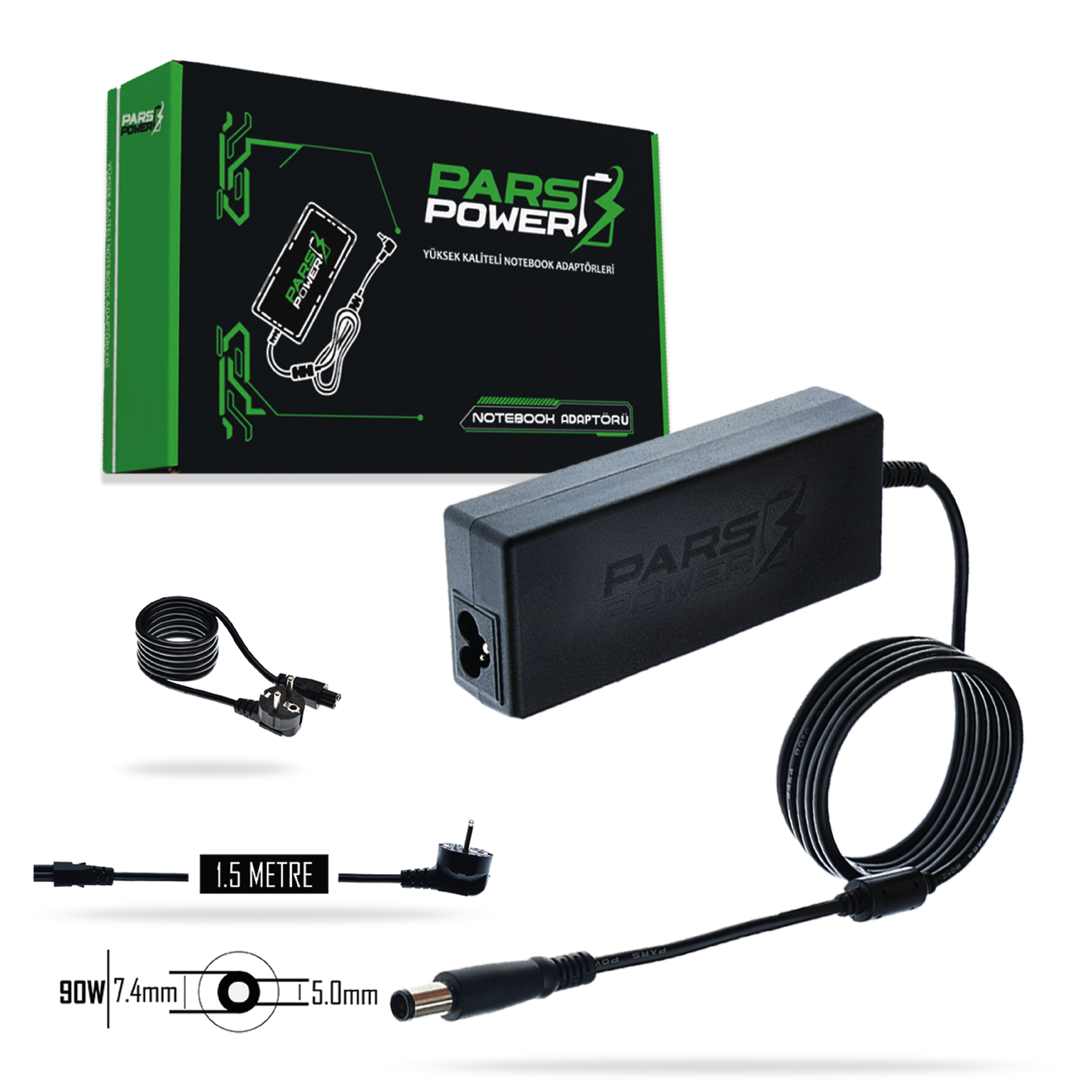 PRS-015 PARS POWER 90W 19.5V 4.62A (7.4*5.0mm) NOTEBOOK ADAPTÖR